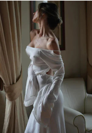 Long Dress - Backless Knit Dress